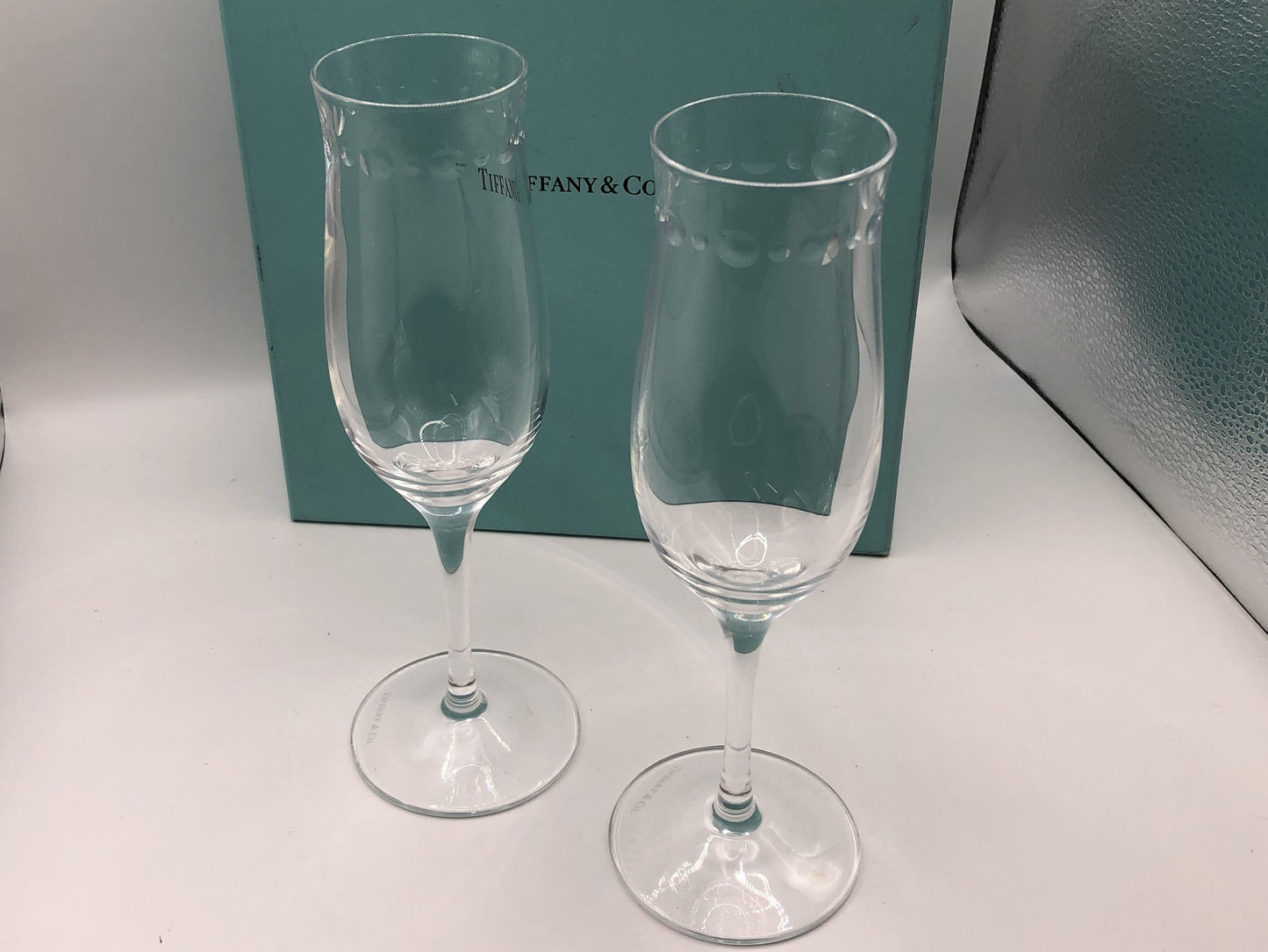 ティファニー　Tiffany　シャンパンペアグラス　箱付き　クリスタル