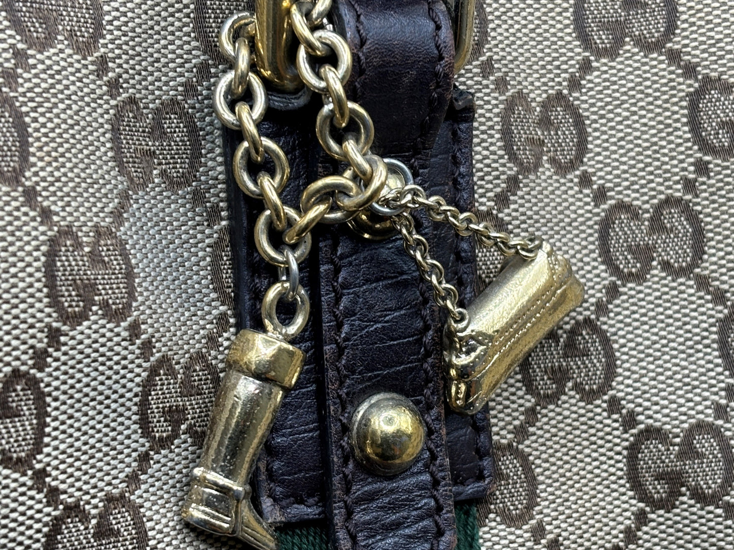 グッチ　GUCCI　137396　ＧＧキャンバス　トートバッグ　シェリーライン　ゴールド金具　レディース　ブラウン×ベージュ