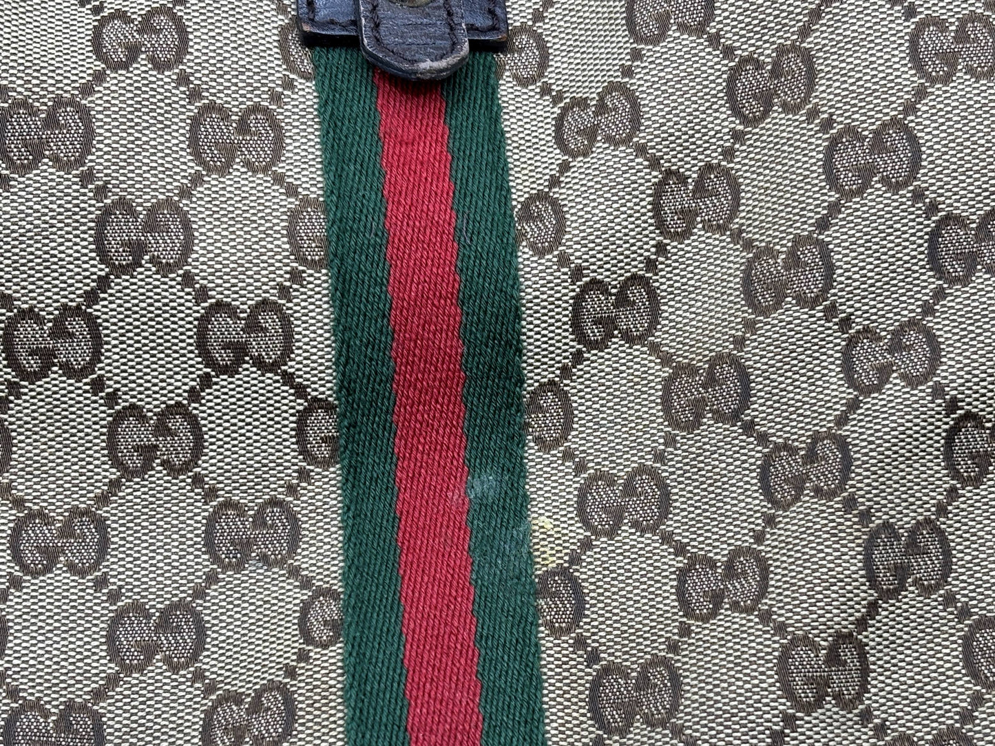 グッチ　GUCCI　137396　ＧＧキャンバス　トートバッグ　シェリーライン　ゴールド金具　レディース　ブラウン×ベージュ