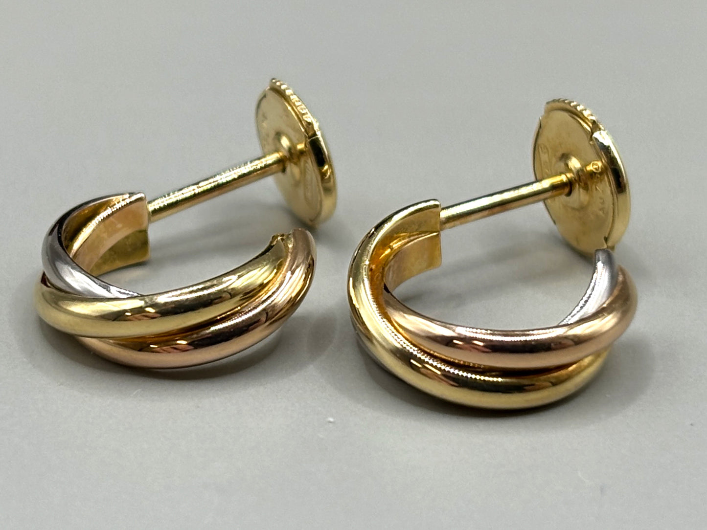 カルティエ　Cartier　トリニティピアス　K18YG/K18WG/K18PG　約4.3g　箱付き　スリーカラー