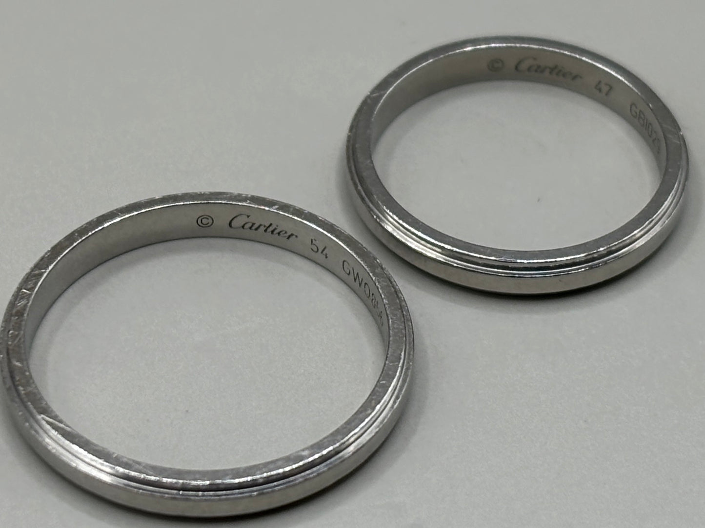 カルティエ　Cartier　ダムール　ウェディング　リング　ペア　Pt950　プラチナ　総重量：約5.8ｇ　指輪　箱付き